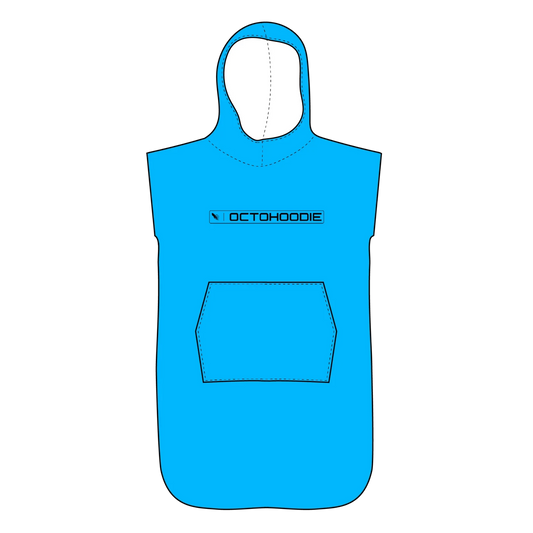 Turquoise kids' Octohoodie with a hood.