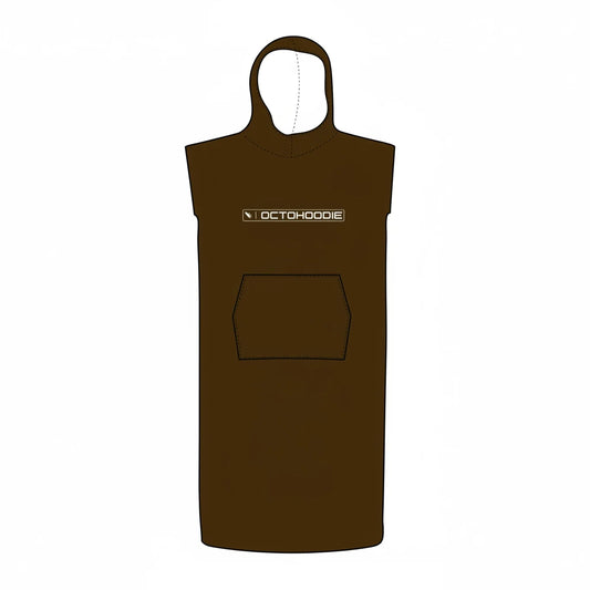 A brown Octohoodie with short sleeves