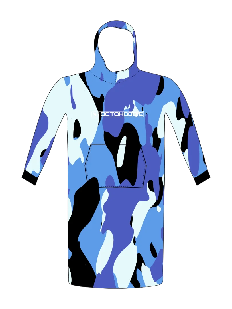 Men and Women's Blue Camo Hoodie