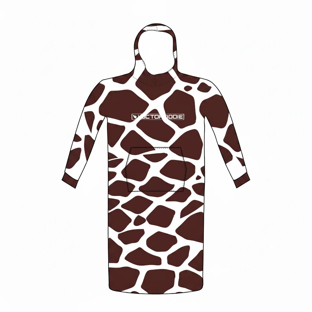 Giraffe patterned Polar Fleece Octohoodie poncho