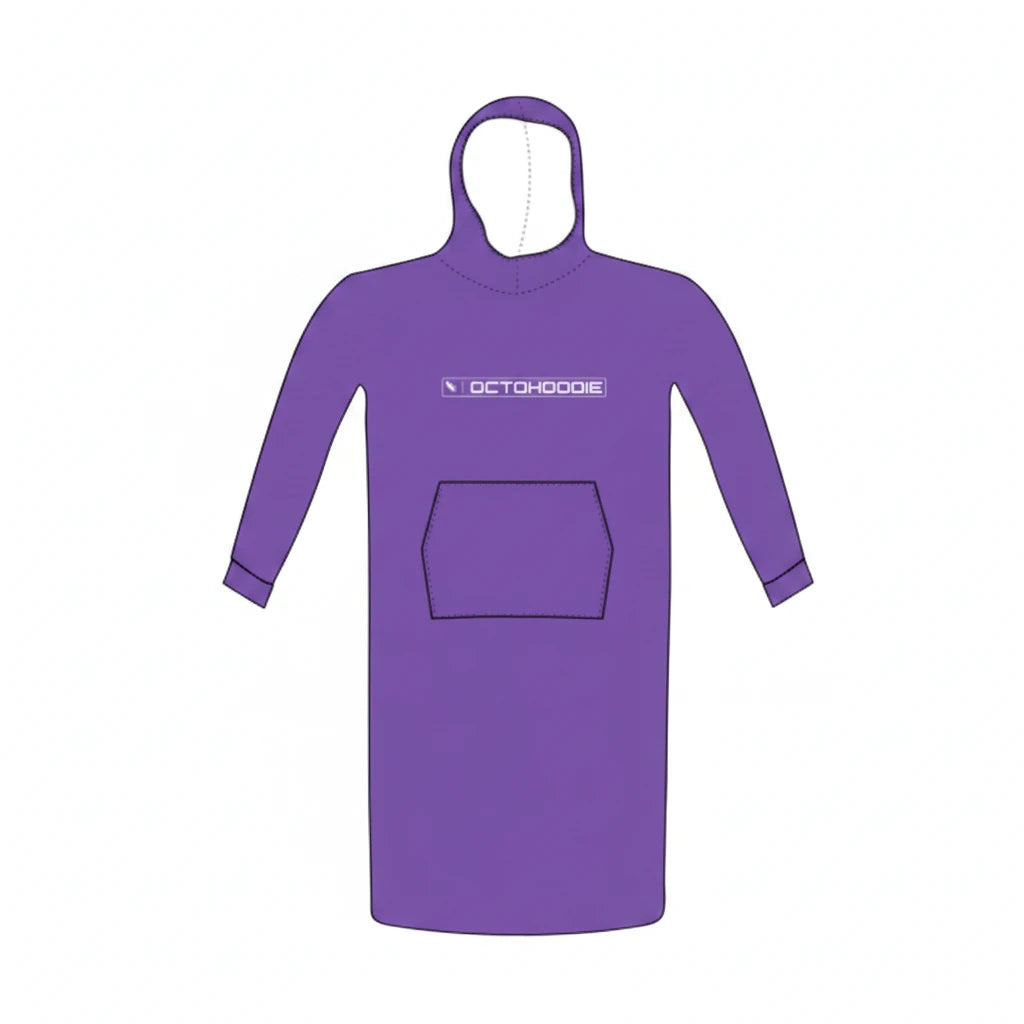 Purple Polar Fleece Octohoodie with cuffs and kangaroo pocket