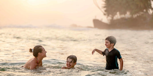 People having fun in the sea